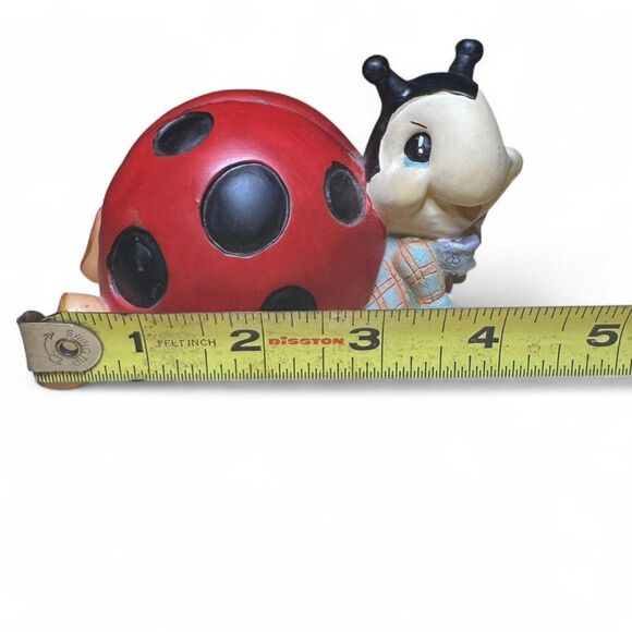 VTG Collectible Ladybug Figure Plaid Bow Tie Whimsical - Picture 7 of 8